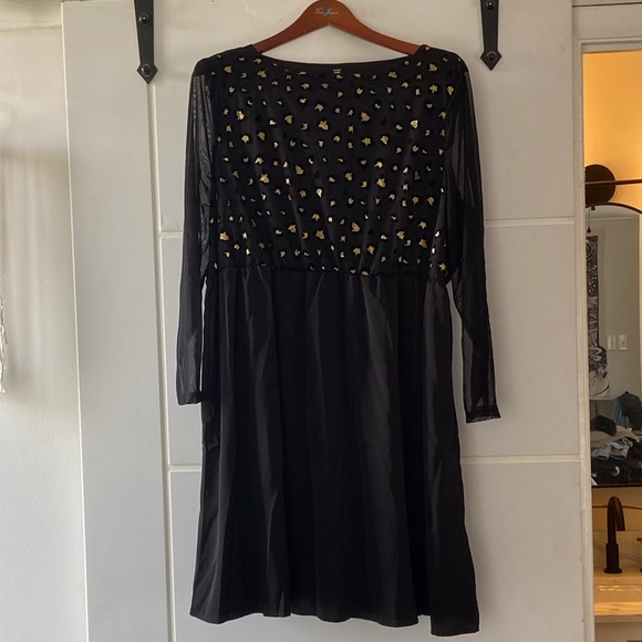 Black and Gold Leopard Sparkle Party Dress - Picture 1 of 4